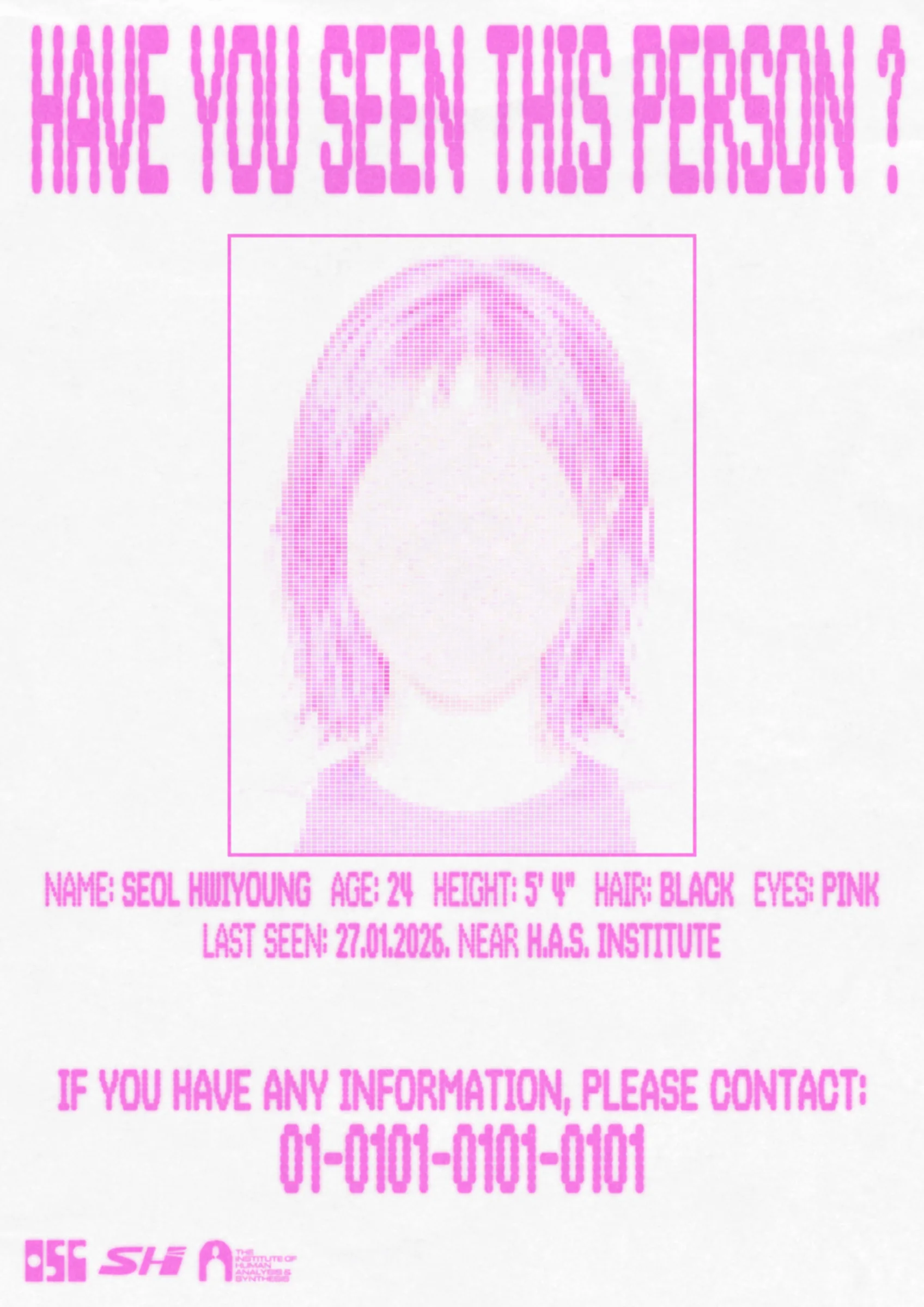티저 포스터 — 'HAVE YOU SEEN THIS PERSON?' 실종 전단 형식의 설휘영 초상